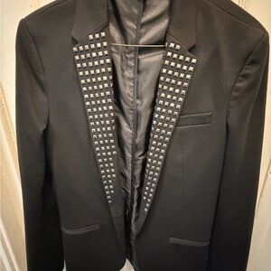 Zara Black Blazer with Studded Lapels